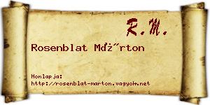 Rosenblat Márton névjegykártya